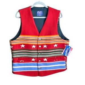 NWT Pendleton Grateful Nation Wool Vest L USA Military Tribute Americana Patriot